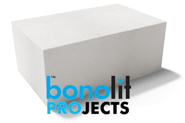Пеноблок (пенобетонный блок) стеновой BONOLIT Projects D600 600x250x250