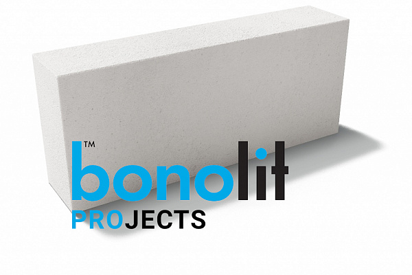 Пеноблок (пенобетонный блок) перегородочный BONOLIT Projects D500 600x125x250